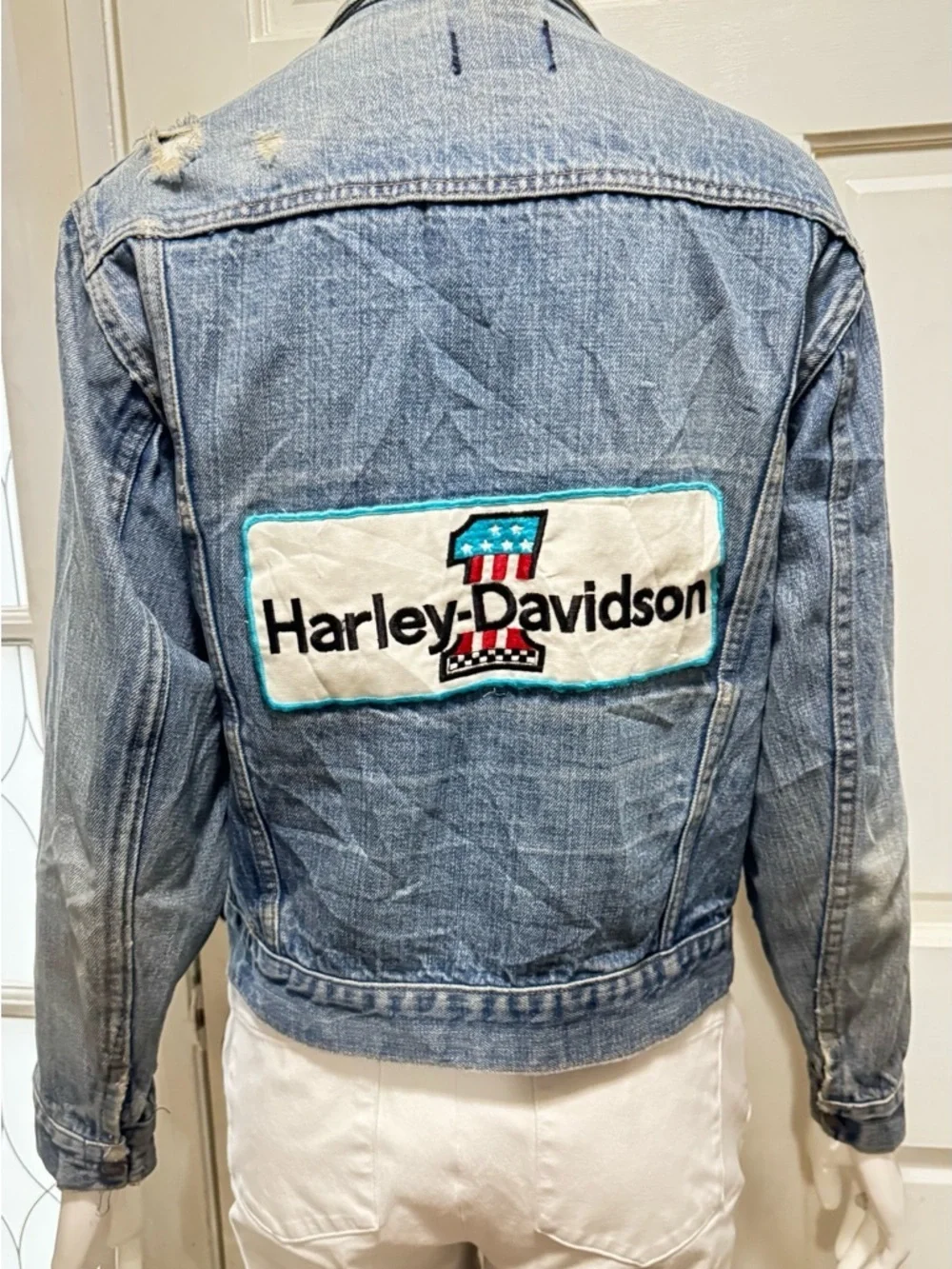Bar C RARE FIND VTG 60-70s Harley-Davidson Light Distress Blue Denim Jacket